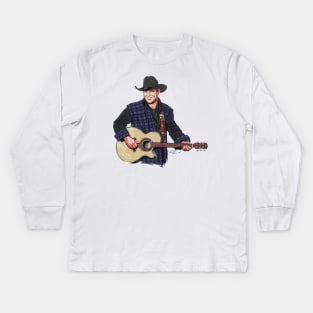 John Michael Montgomery - An illustration by Paul Cemmick Kids Long Sleeve T-Shirt